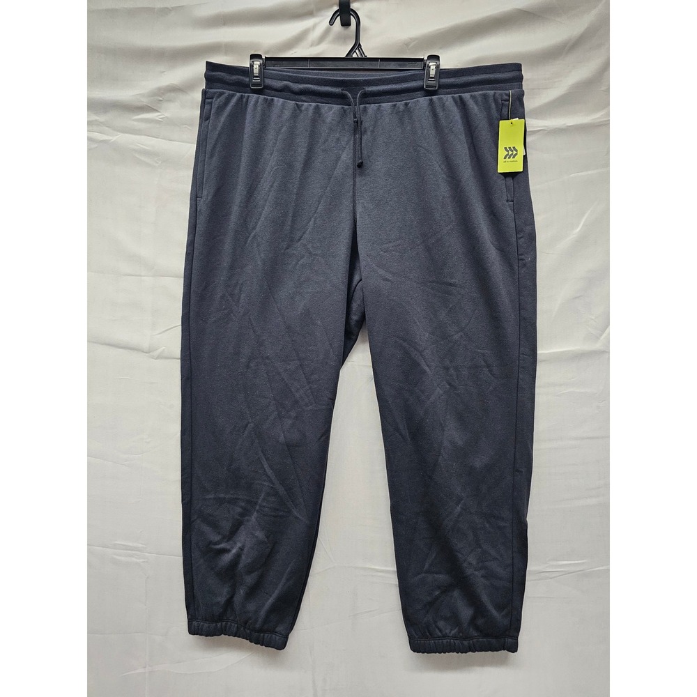 All in Motion Mens Fleece Jogger Pants Black Cotton Blend Athletic Size XXL